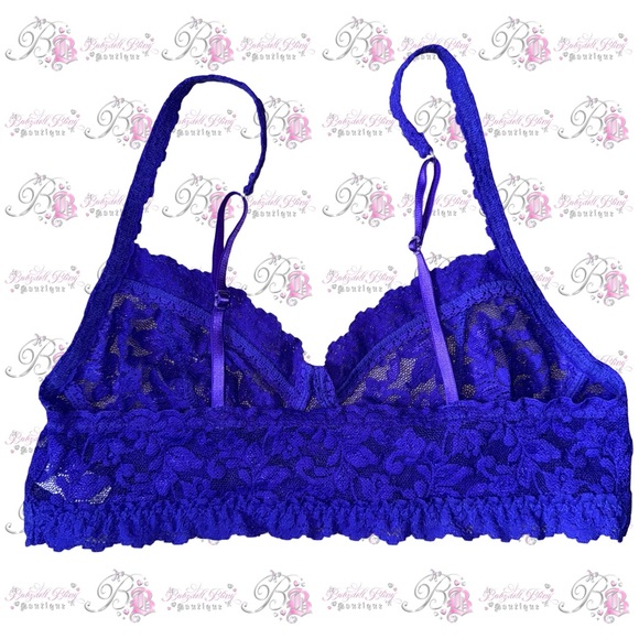 Hanky panky bra bralette lace Lacie floral neon purple stretchy style # 9k7406 - Picture 2 of 6
